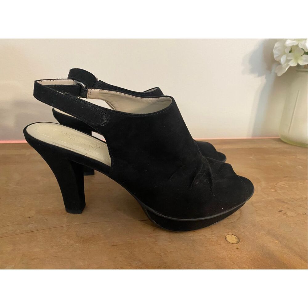 Naturalizer size 8.5 Peep-toe Slingback heels black summer women’s shoes